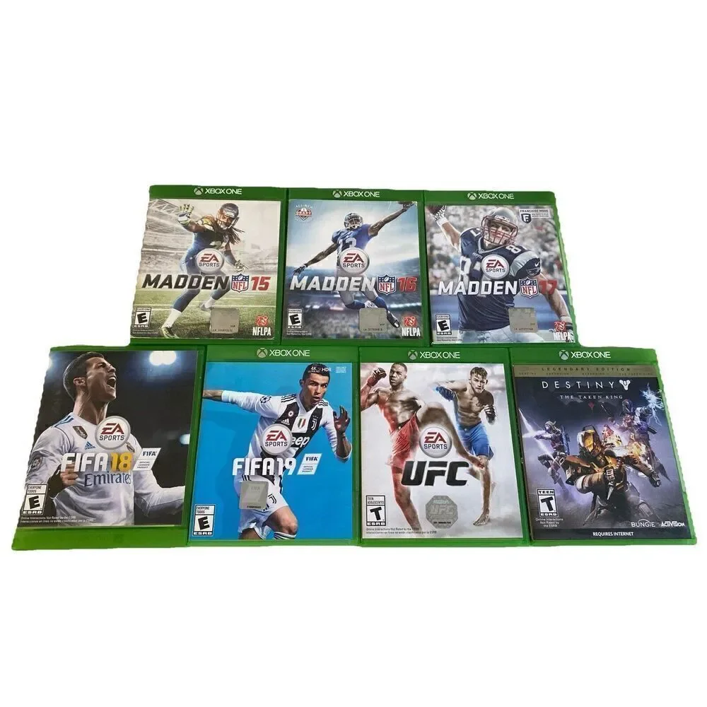 Xbox One Bundle Of (7) Games Madden 15, 16 17, FIFA 18‎ 19 UFC Destiny